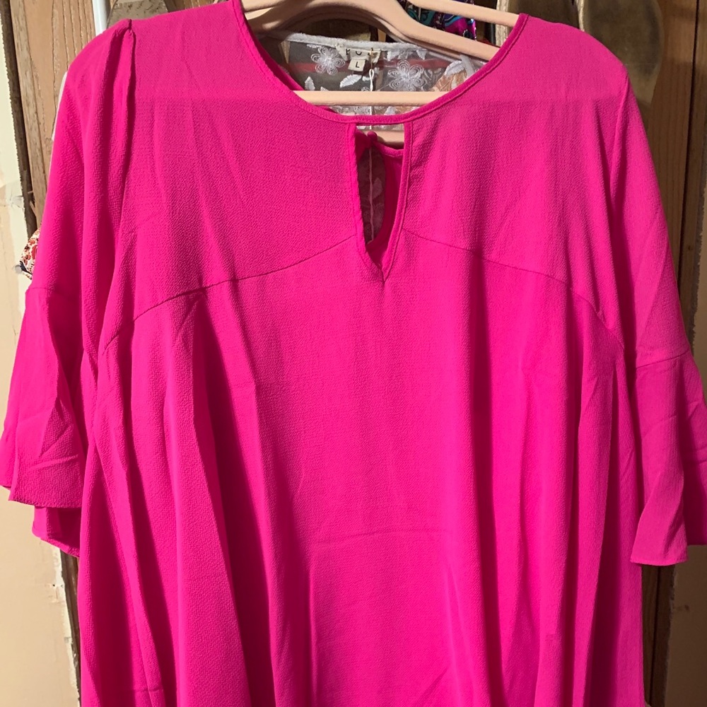 Pink flowy blouse
